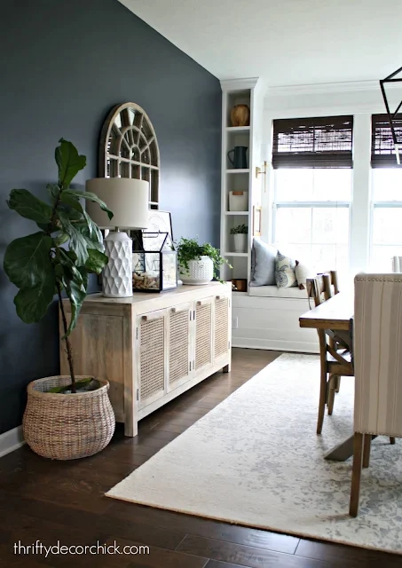 light wood cane buffet table